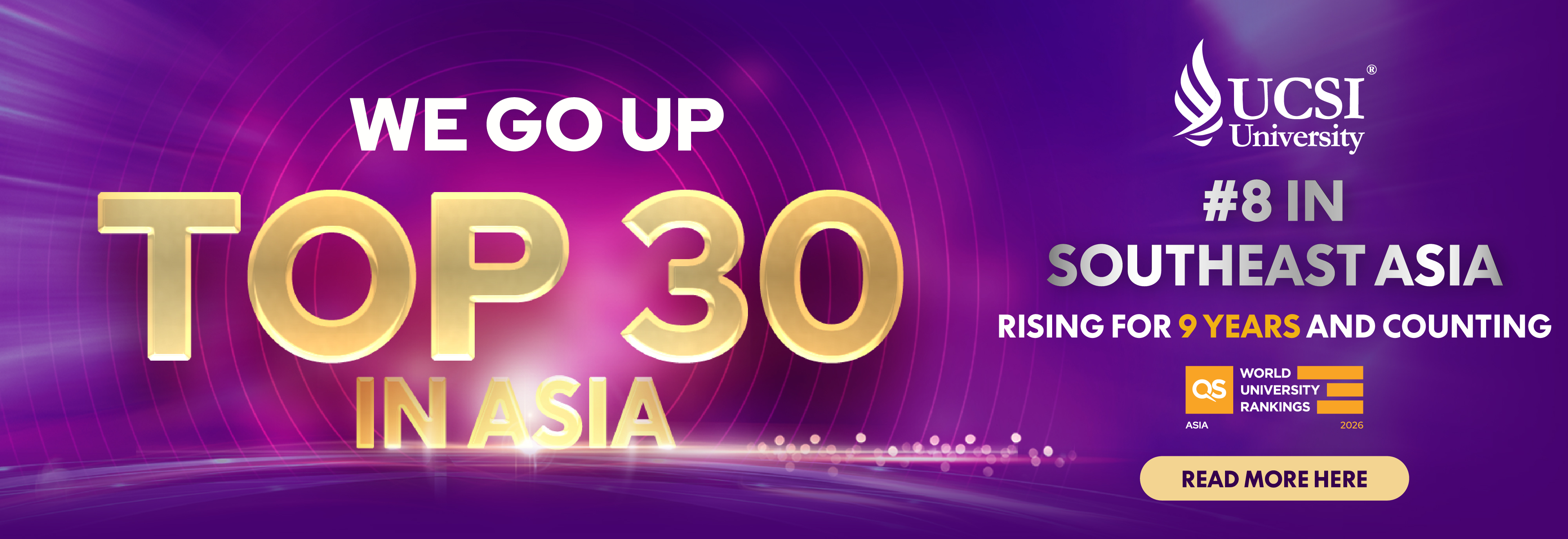 UCSI University 2026 QS 亚洲大学排名前 30、东南亚第 8